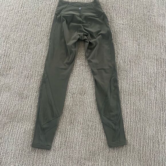 Lululemon Green Mesh Patterned 27” Wunder Under Leggings - Picture 6 of 8